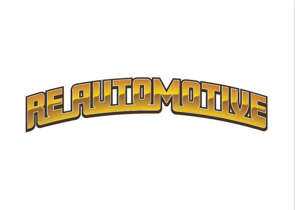 re auto logo white